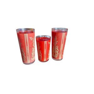 1960s Culver Highball  Asian Thai Mandalay Red Glasses